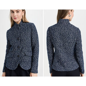 Rag & Bone Slade Blazer Blue Tweed Textured Fall Winter Style Size 2